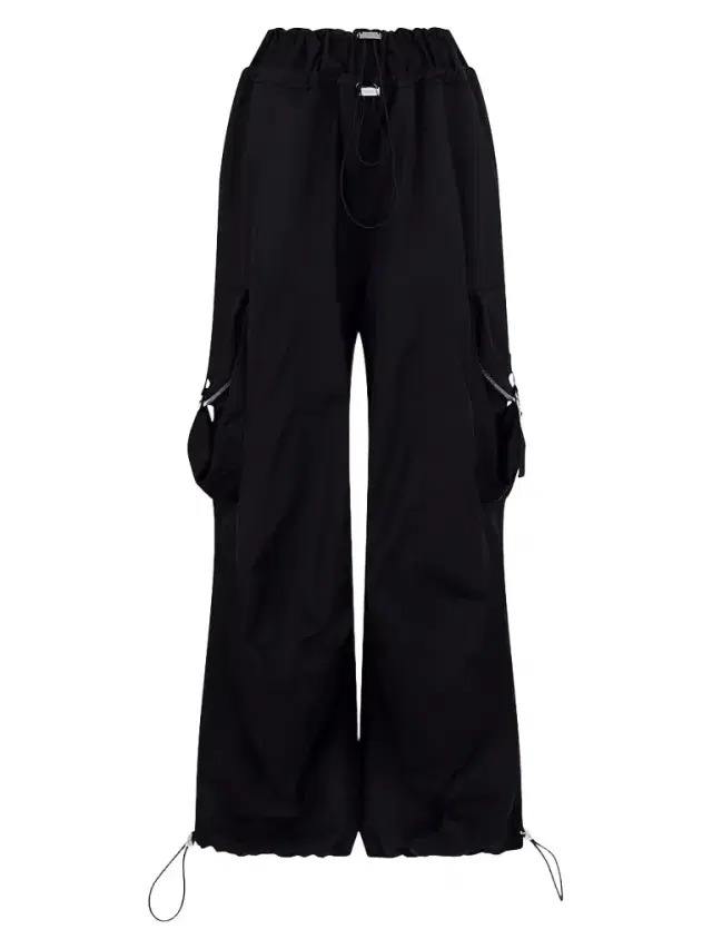 The Attico Women's Wide-Leg Drawcord Cargo Pants - Black