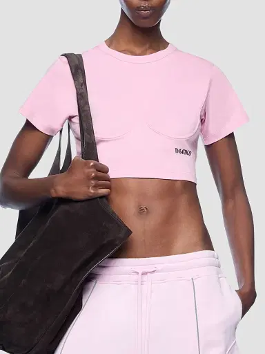 The Attico Women's Underwire Cotton Crop T-Shirt | Thumbnail 4 The Attico Women's Underwire Cotton Crop T-Shirt | Thumbnail 4