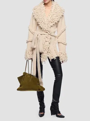 The Attico Women's Fuzzy Shawl-Collar Wrap Coat | Thumbnail 2 The Attico Women's Fuzzy Shawl-Collar Wrap Coat | Thumbnail 2