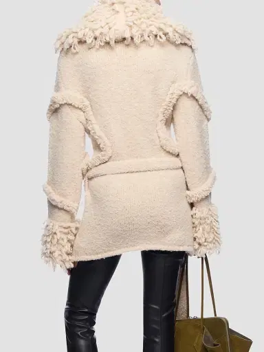 The Attico Women's Fuzzy Shawl-Collar Wrap Coat | Thumbnail 3 The Attico Women's Fuzzy Shawl-Collar Wrap Coat | Thumbnail 3