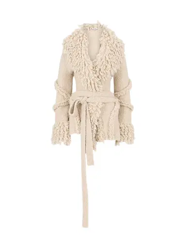 The Attico Women's Fuzzy Shawl-Collar Wrap Coat | Thumbnail 1 The Attico Women's Fuzzy Shawl-Collar Wrap Coat | Thumbnail 1