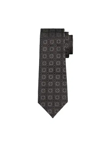 Kiton Men's Geometric Medallion Silk Tie | Thumbnail 1