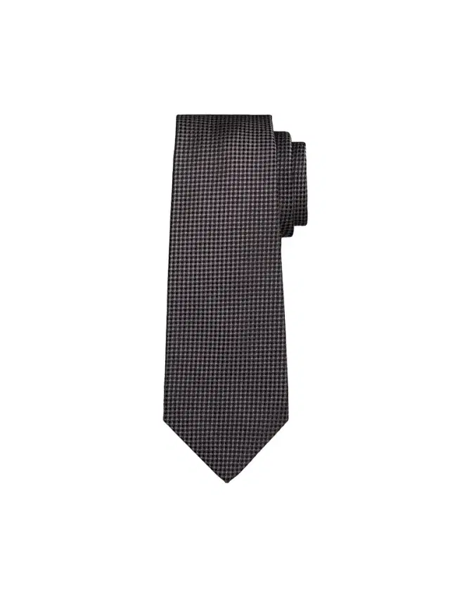 Kiton Men's Geometric Woven Silk Tie - Grey