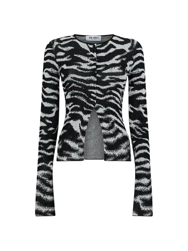 The Attico Women's Zebra Print Cardigan - White Black