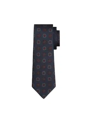 Kiton Men's Geometric Medallion Silk Tie | Thumbnail 1
