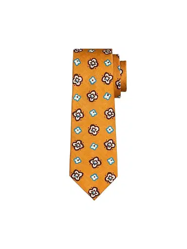 Kiton Men's Geometric Floral Silk Tie | Thumbnail 1 Kiton Men's Geometric Floral Silk Tie | Thumbnail 1