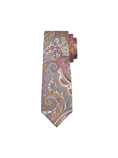 Kiton Men's Paisley Silk Tie | Thumbnail 1