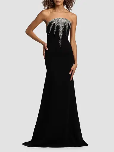 Naeem Khan Women's Crystal-Embellished Crepe Strapless Fit & Flare Gown | Thumbnail 2 Naeem Khan Women's Crystal-Embellished Crepe Strapless Fit & Flare Gown | Thumbnail 2