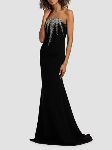 Naeem Khan Women's Crystal-Embellished Crepe Strapless Fit & Flare Gown | Thumbnail 4 Naeem Khan Women's Crystal-Embellished Crepe Strapless Fit & Flare Gown | Thumbnail 4