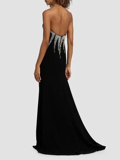Naeem Khan Women's Crystal-Embellished Crepe Strapless Fit & Flare Gown | Thumbnail 5 Naeem Khan Women's Crystal-Embellished Crepe Strapless Fit & Flare Gown | Thumbnail 5