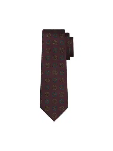Kiton Men's Geometric Medallion Silk Tie | Thumbnail 1 Kiton Men's Geometric Medallion Silk Tie | Thumbnail 1