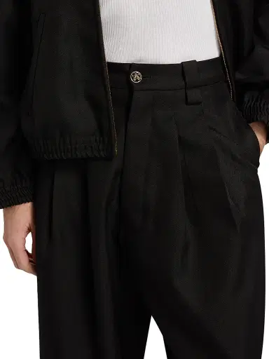 Willy Chavarria Men's Borracho Pleated Pants - Black | Thumbnail 6