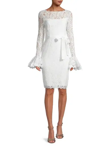 Shani Women's Lace Bell-Sleeve Sheath Dress - Ivory - Size 14 | Thumbnail 2 Shani Women's Lace Bell-Sleeve Sheath Dress - Ivory - Size 14 | Thumbnail 2