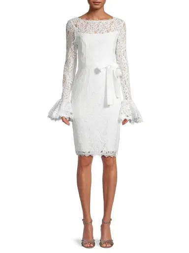 Shani Women's Lace Bell-Sleeve Sheath Dress - Ivory - Size 14 | Thumbnail 3 Shani Women's Lace Bell-Sleeve Sheath Dress - Ivory - Size 14 | Thumbnail 3