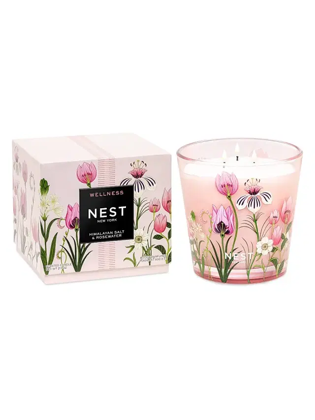 NEST New York Himalayan Salt & Rosewater Decorative 3-Wick Candle