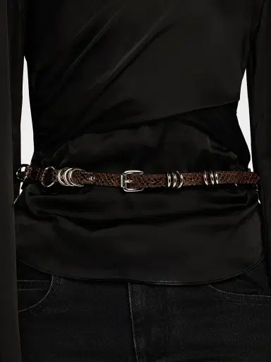 Isabel Marant Women's Bolton Snake-Embossed Leather Belt | Thumbnail 2 Isabel Marant Women's Bolton Snake-Embossed Leather Belt | Thumbnail 2