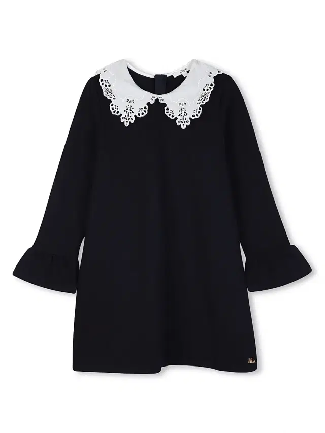 Chloé Little Girl's & Girl's Eyelet-Trimmed Shift Dress - Navy
