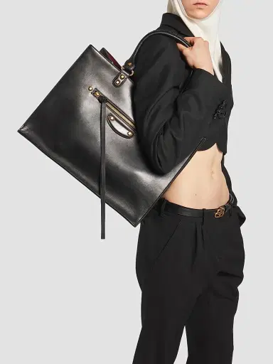 Balenciaga Women's Le City Sleek Large Tote Bag - Black | Thumbnail 3