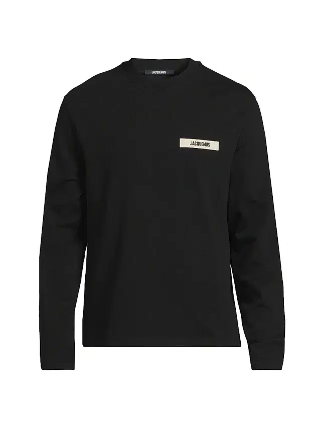 Jacquemus Men's Cotton Logo Long-Sleeve Shirt - Black