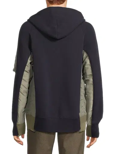 sacai Men's Sponge Sweat Cotton-Blend Hoodie - Navy Khaki | Thumbnail 5 sacai Men's Sponge Sweat Cotton-Blend Hoodie - Navy Khaki | Thumbnail 5