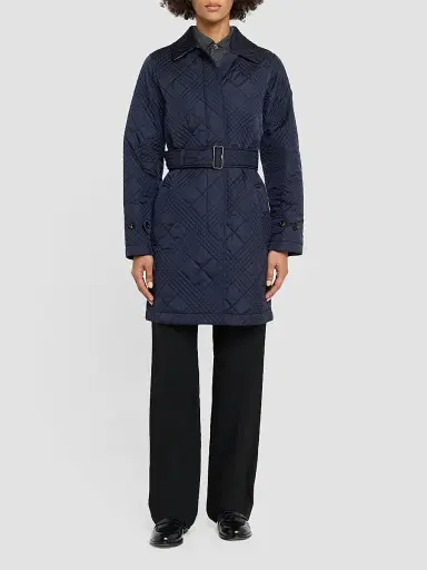 Burberry Women's Darliston Quilted Check Trench Coat | Thumbnail 2