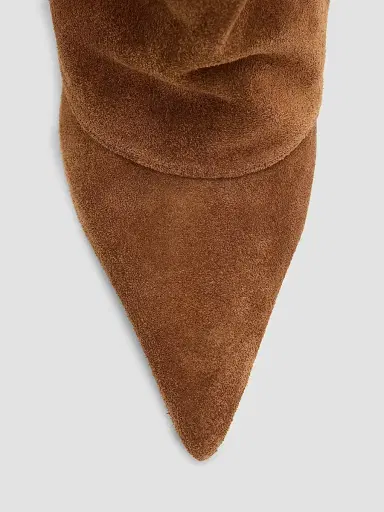 Schutz Women's Mikki Up Cloak 75MM Suede Slouch Boots - Pecan Brown | Thumbnail 5