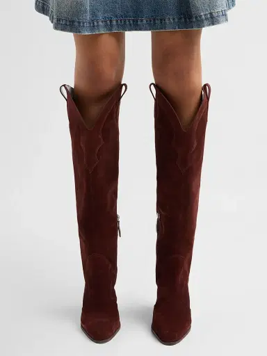 Schutz Women's Miller Up 95MM Knee-High Suede Boots - Maplewood | Thumbnail 2