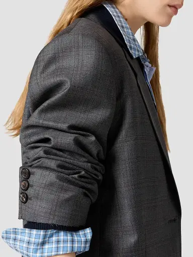 Miu Miu Women's Prince of Wales Checked Wool Blazer | Thumbnail 5 Miu Miu Women's Prince of Wales Checked Wool Blazer | Thumbnail 5