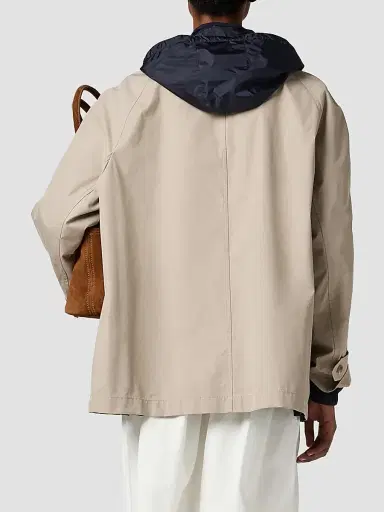 Miu Miu Women's Panama Cotton and Technical Pongé Blouson Jacket - Grey - Size 2 | Thumbnail 3