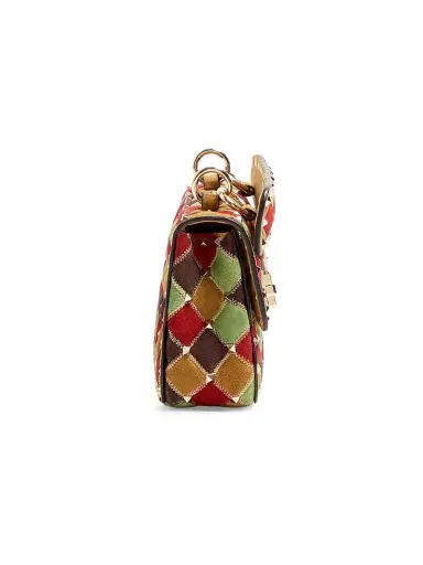 Valentino Garavani Women's Rockstud Spike Small Patchwork Suede Shoulder Bag - Multicolored | Thumbnail 3