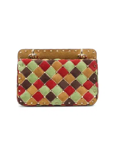 Valentino Garavani Women's Rockstud Spike Small Patchwork Suede Shoulder Bag - Multicolored | Thumbnail 4