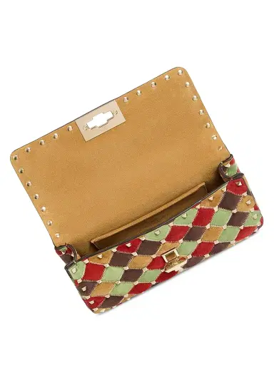 Valentino Garavani Women's Rockstud Spike Small Patchwork Suede Shoulder Bag - Multicolored | Thumbnail 5