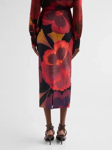 Chiara Boni La Petite Robe Women's Luminette Floral Midi Skirt | Thumbnail 3