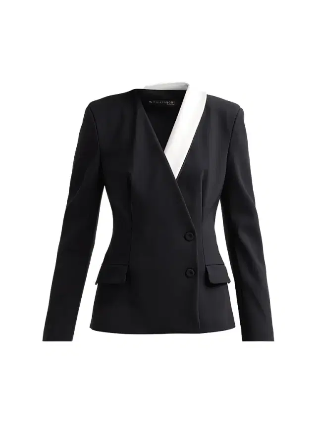 Chiara Boni La Petite Robe Women's Edris Two-Tone Blazer - Black White