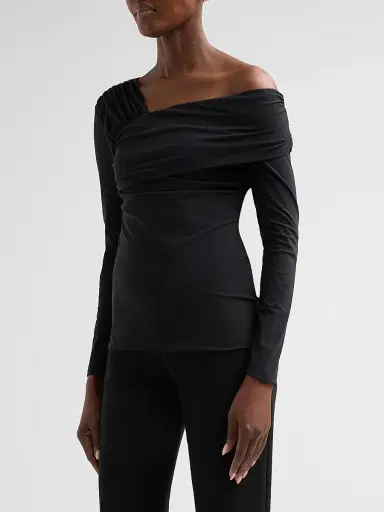 Chiara Boni La Petite Robe Women's Addey Off-The-Shoulder Top - Black - Size 14 | Thumbnail 4 Chiara Boni La Petite Robe Women's Addey Off-The-Shoulder Top - Black - Size 14 | Thumbnail 4