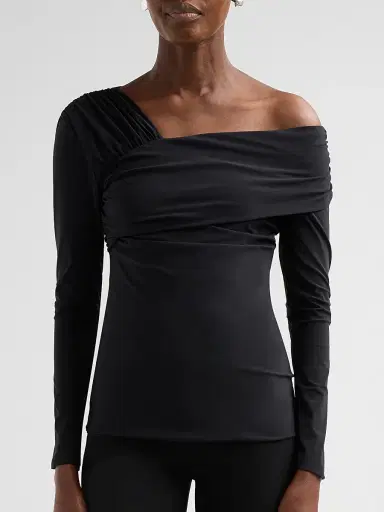 Chiara Boni La Petite Robe Women's Addey Off-The-Shoulder Top - Black - Size 14 | Thumbnail 5 Chiara Boni La Petite Robe Women's Addey Off-The-Shoulder Top - Black - Size 14 | Thumbnail 5