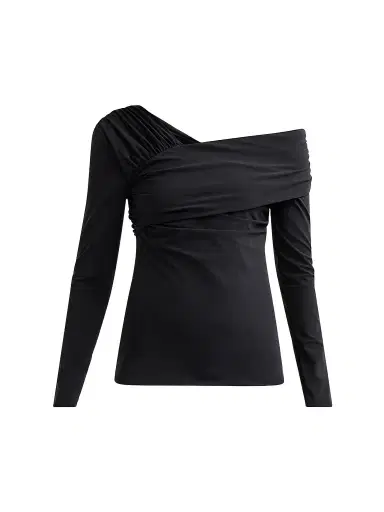 Chiara Boni La Petite Robe Women's Addey Off-The-Shoulder Top - Black - Size 14 | Thumbnail 1 Chiara Boni La Petite Robe Women's Addey Off-The-Shoulder Top - Black - Size 14 | Thumbnail 1