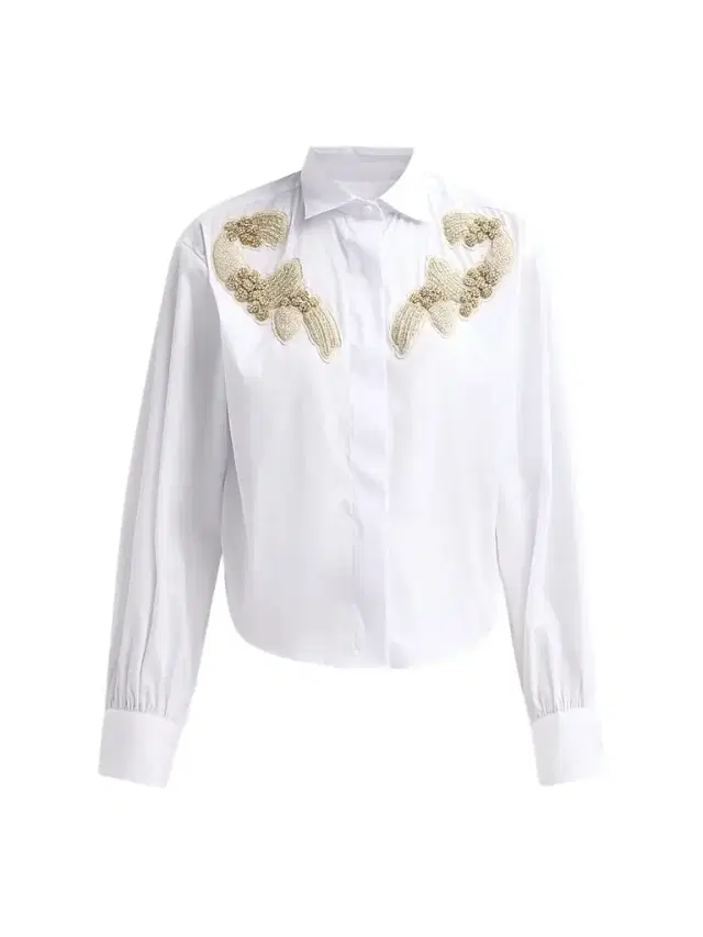 Chiara Boni La Petite Robe Women's Danae Embroidered Cotton-Blend Shirt - White