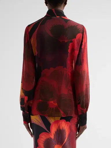 Chiara Boni La Petite Robe Women's Ajap Floral Georgette Blouse - Josephine Black - Size 16 | Thumbnail 3