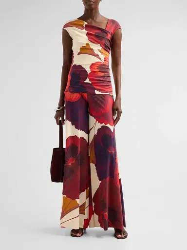 Chiara Boni La Petite Robe Women's Aasha Floral Asymmetric Top | Thumbnail 2