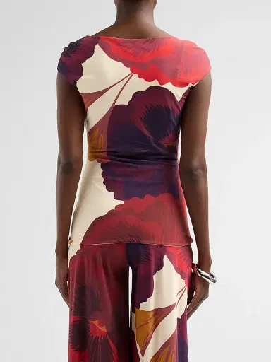 Chiara Boni La Petite Robe Women's Aasha Floral Asymmetric Top | Thumbnail 3