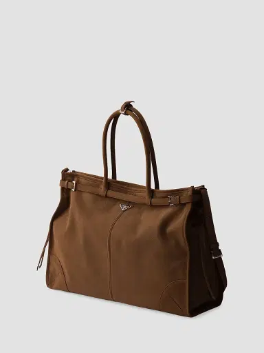 Prada Men's Bonnie Nubuck Leather Tote Bag | Thumbnail 4 Prada Men's Bonnie Nubuck Leather Tote Bag | Thumbnail 4