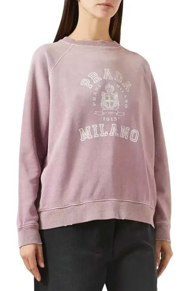 Prada LOGO-PRINT COTTON CREWNECK SWEATSHIRT