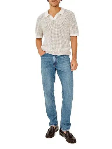 RAILS Men's Pearson Cotton-Cashmere Johnny Collar Polo Shirt - White Sand - Size XXL | Thumbnail 2