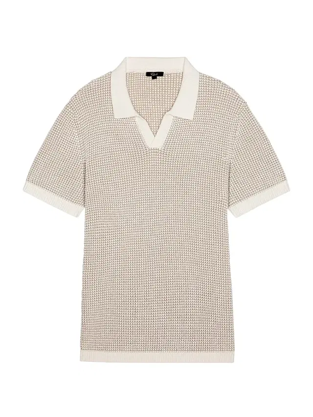 Rails Men's Pearson Cotton-Cashmere Johnny Collar Polo Shirt - White Sand
