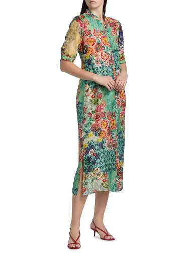 Johnny Was Women's Carlina Silk Midi-Shirtdress - Carlina Scarf | Thumbnail 2