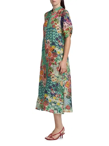 Johnny Was Women's Carlina Silk Midi-Shirtdress - Carlina Scarf | Thumbnail 4