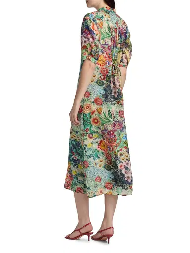Johnny Was Women's Carlina Silk Midi-Shirtdress - Carlina Scarf | Thumbnail 5