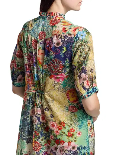 Johnny Was Women's Carlina Silk Midi-Shirtdress - Carlina Scarf | Thumbnail 6