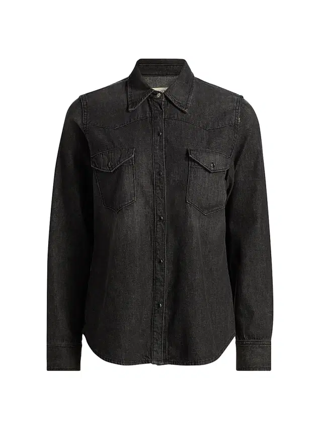 Nili Lotan Women's Travis Denim Shirt - Faded Black Wash